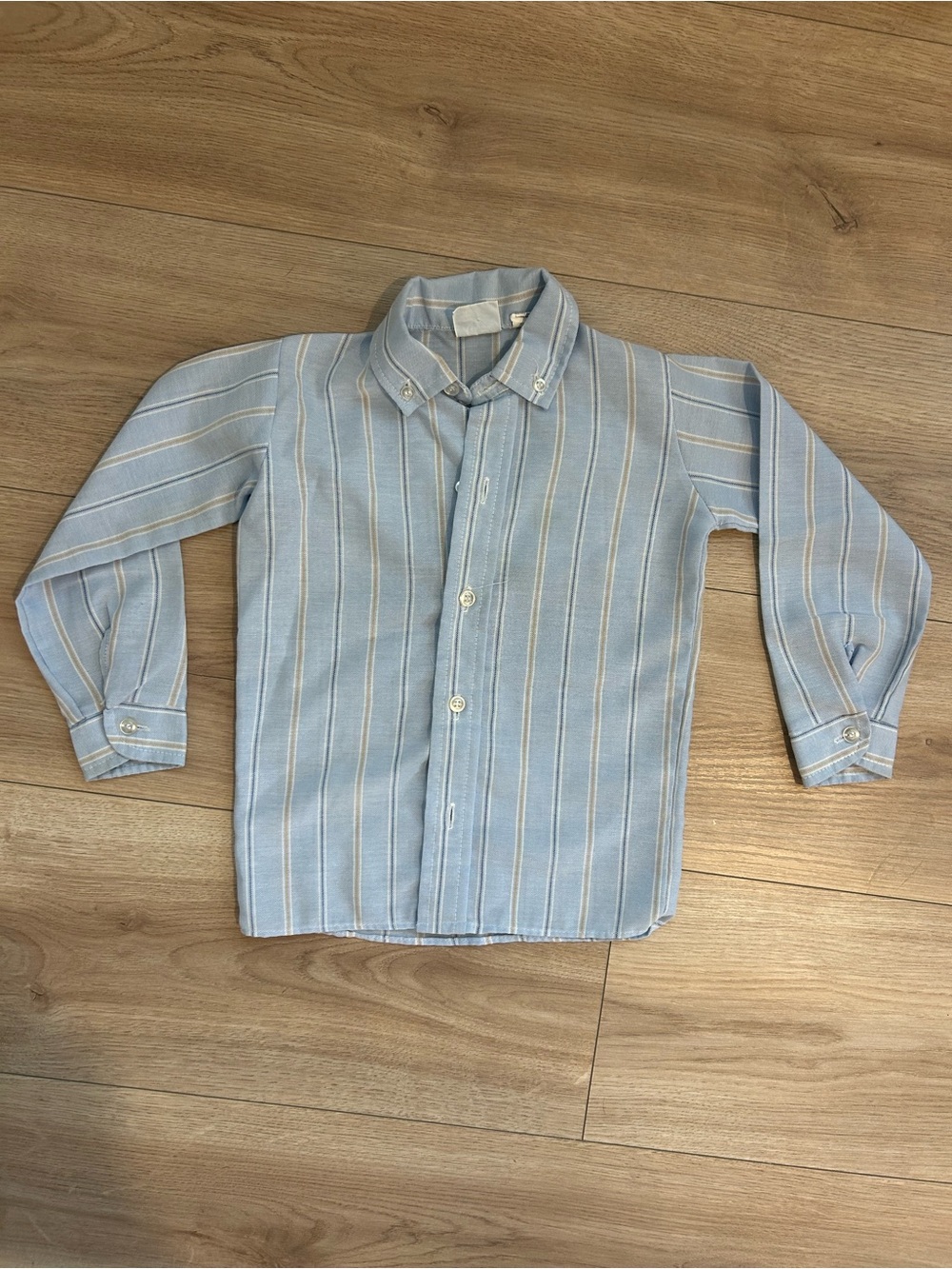 Vintage Royal Heir Boys Light Blue Striped Button-Down Shirt